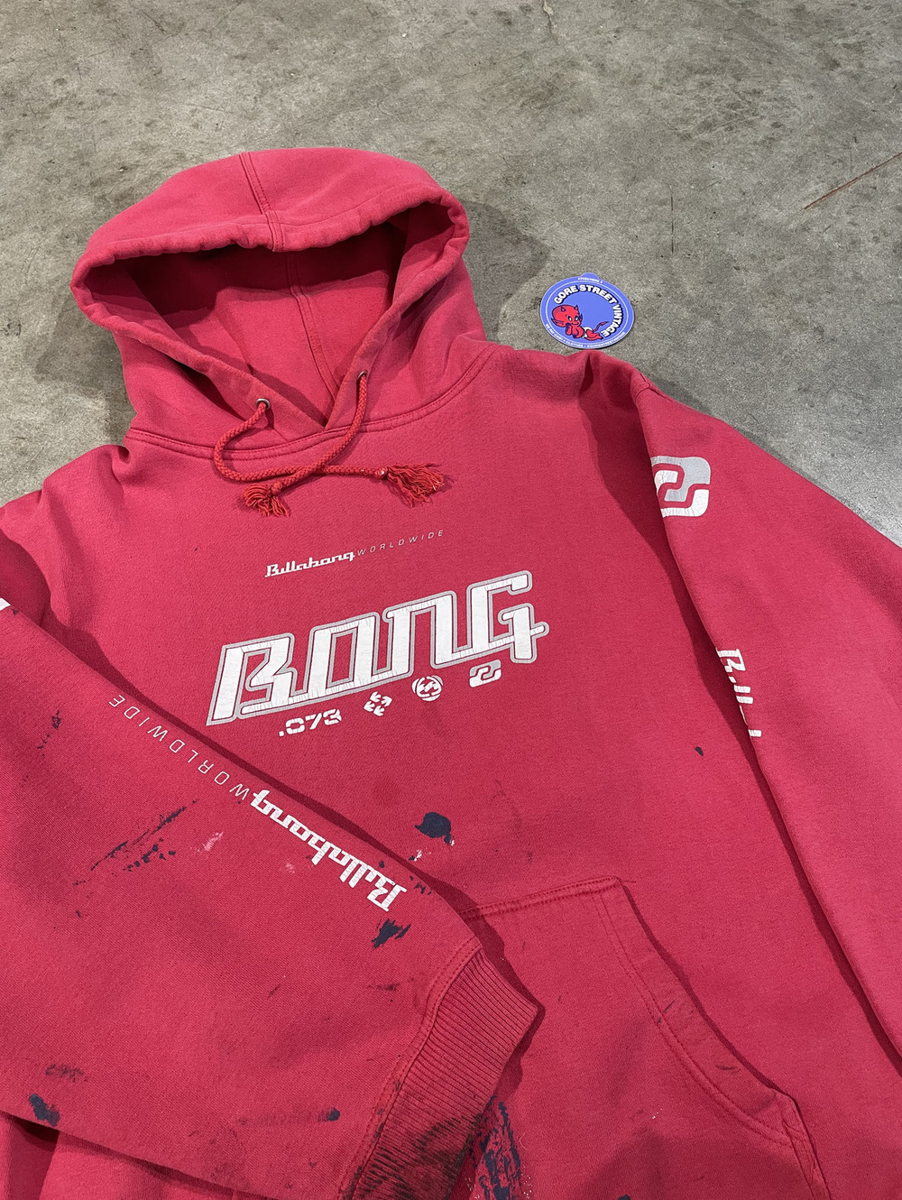 2000s Thrashed Distressed Faded Billabong Hoodie M 22x25
